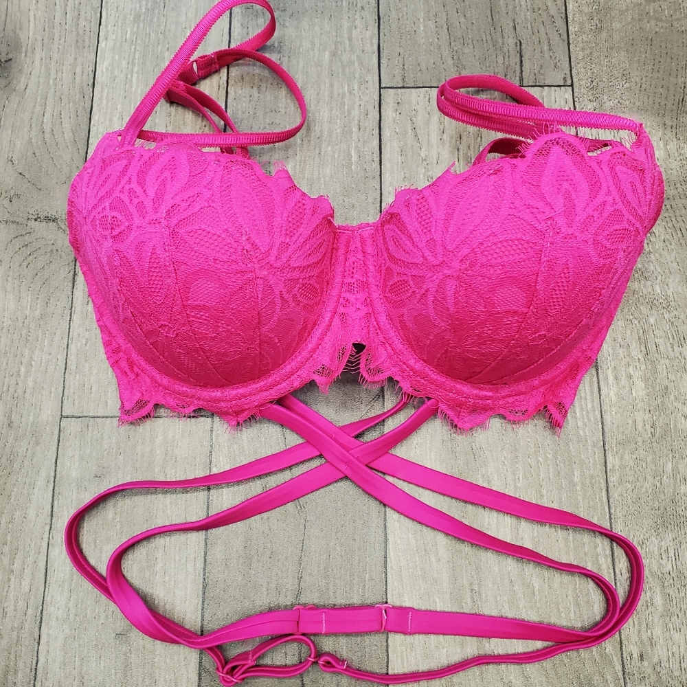 Victoria secret pink date push-up bra lace/strappy